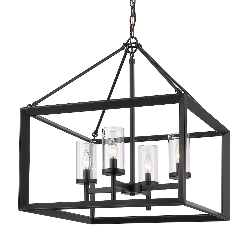 Golden Lighting Smyth 4-light Chandelier in Matte Black